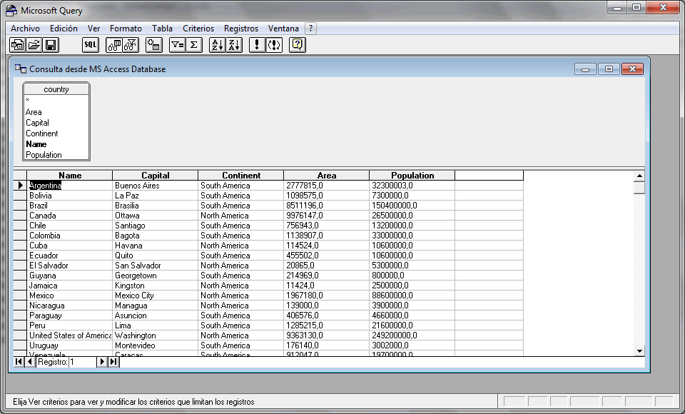 Microsoft Query "2010"