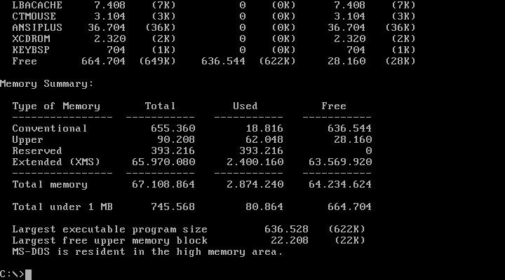 &Uacute;ltimas versiones para DOS