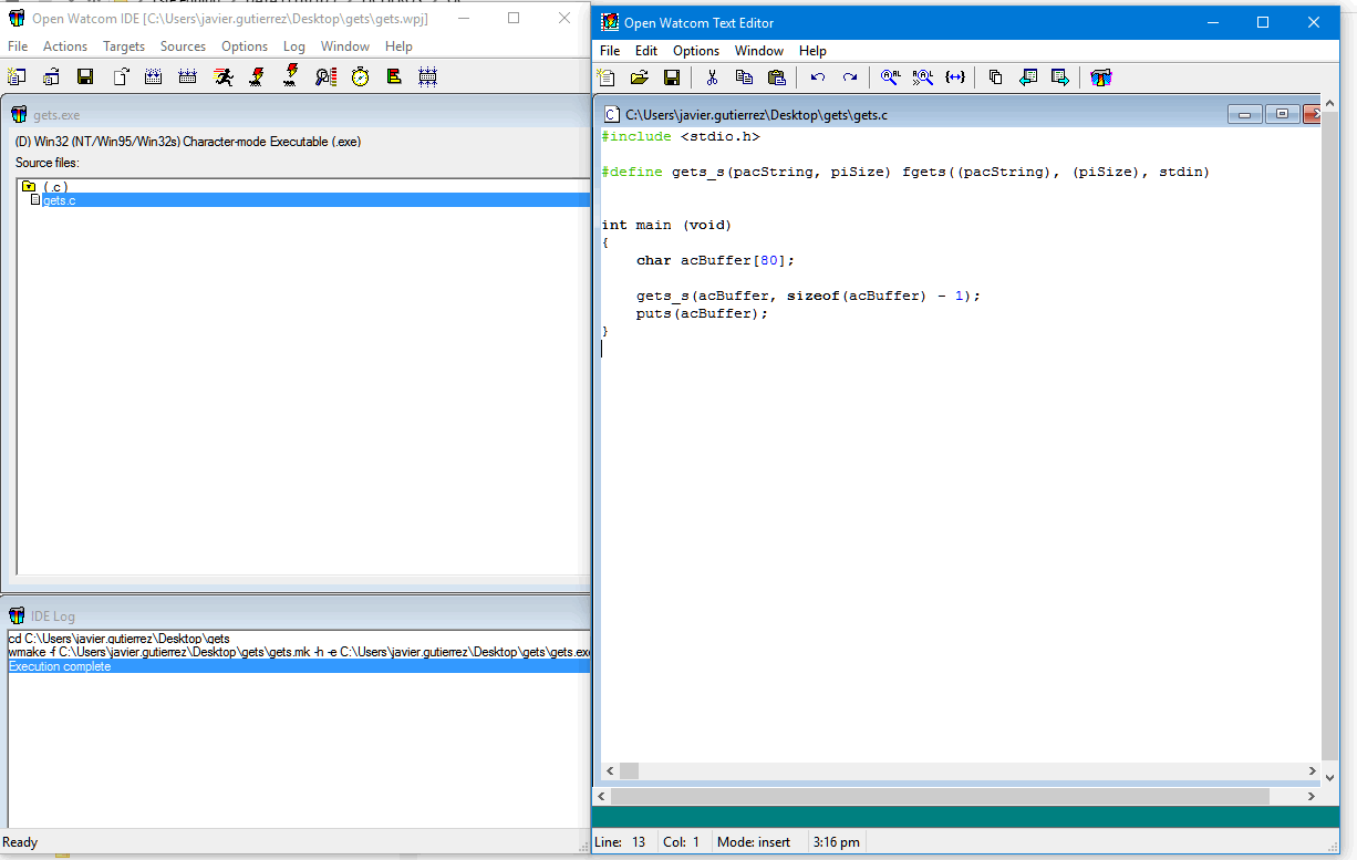 El peligro de gets()