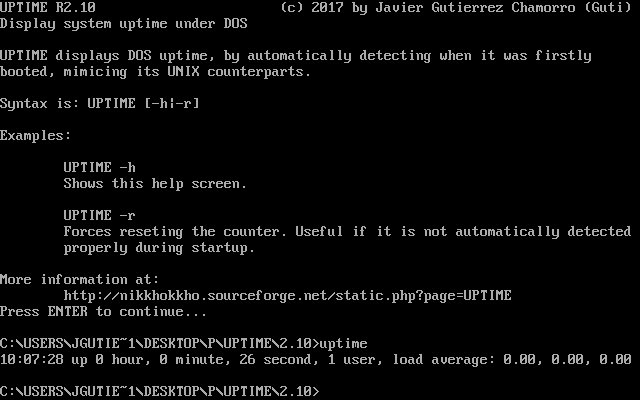 Uptime 2 para DOS