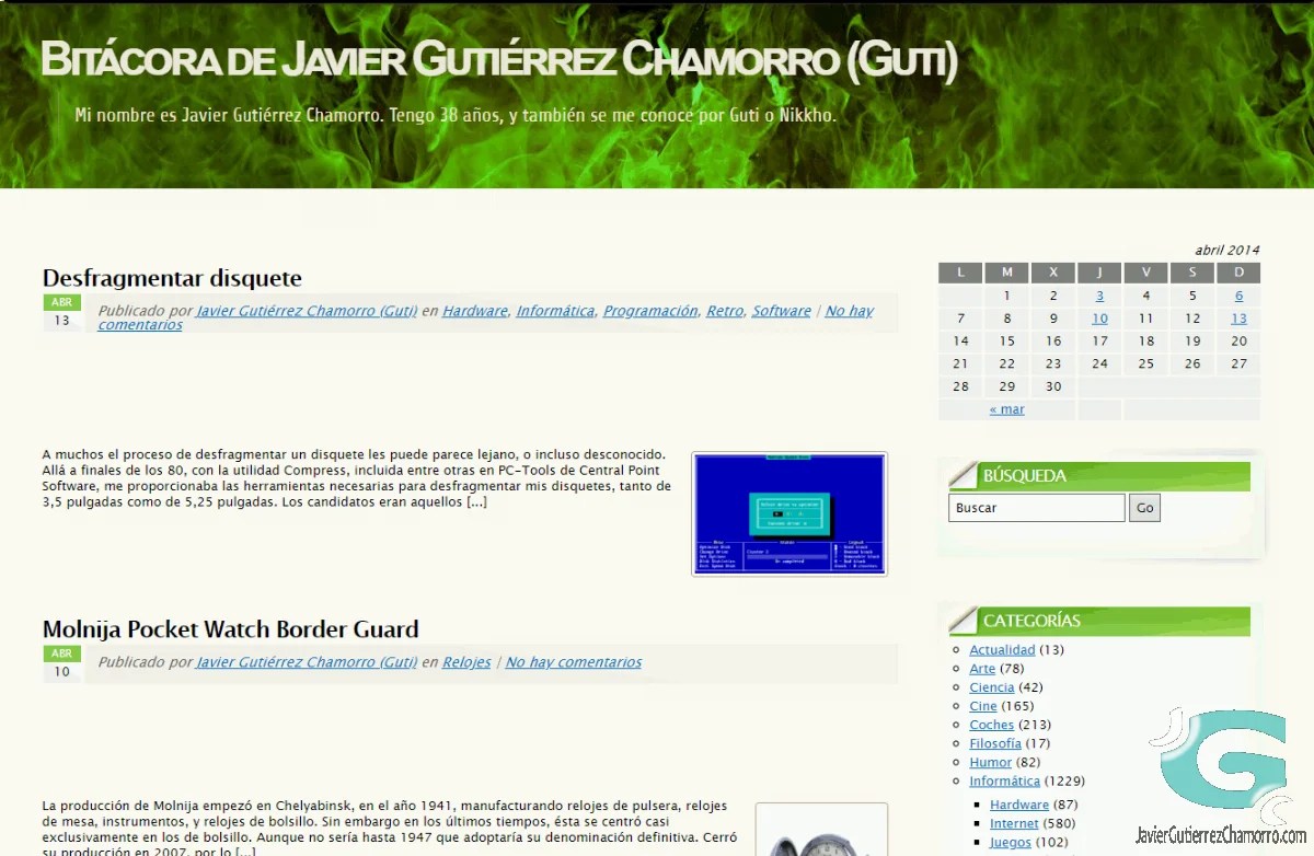 javiergutierrezchamorro.com en el Internet Archive