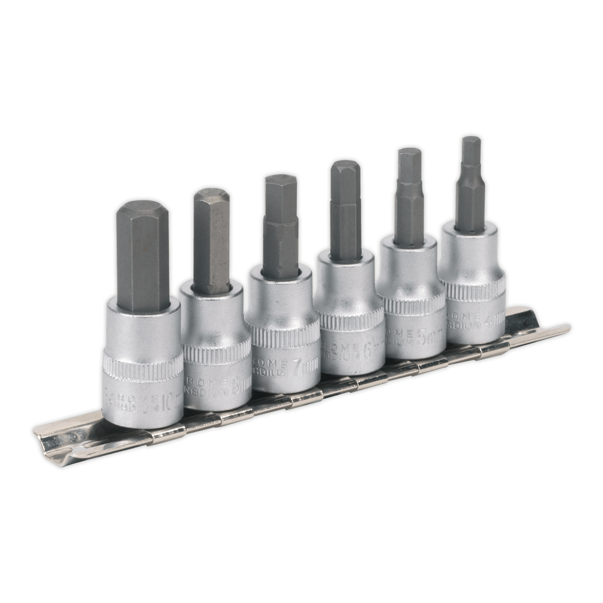 7-teiliges Innensechskant-Bitset, Kugelkopfbits, Metrisch, 3/8" Antrieb, 100 Mm Länge