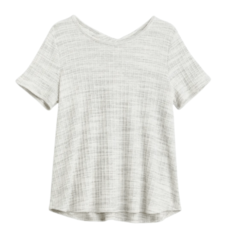 Grey Ribbed T Shirt