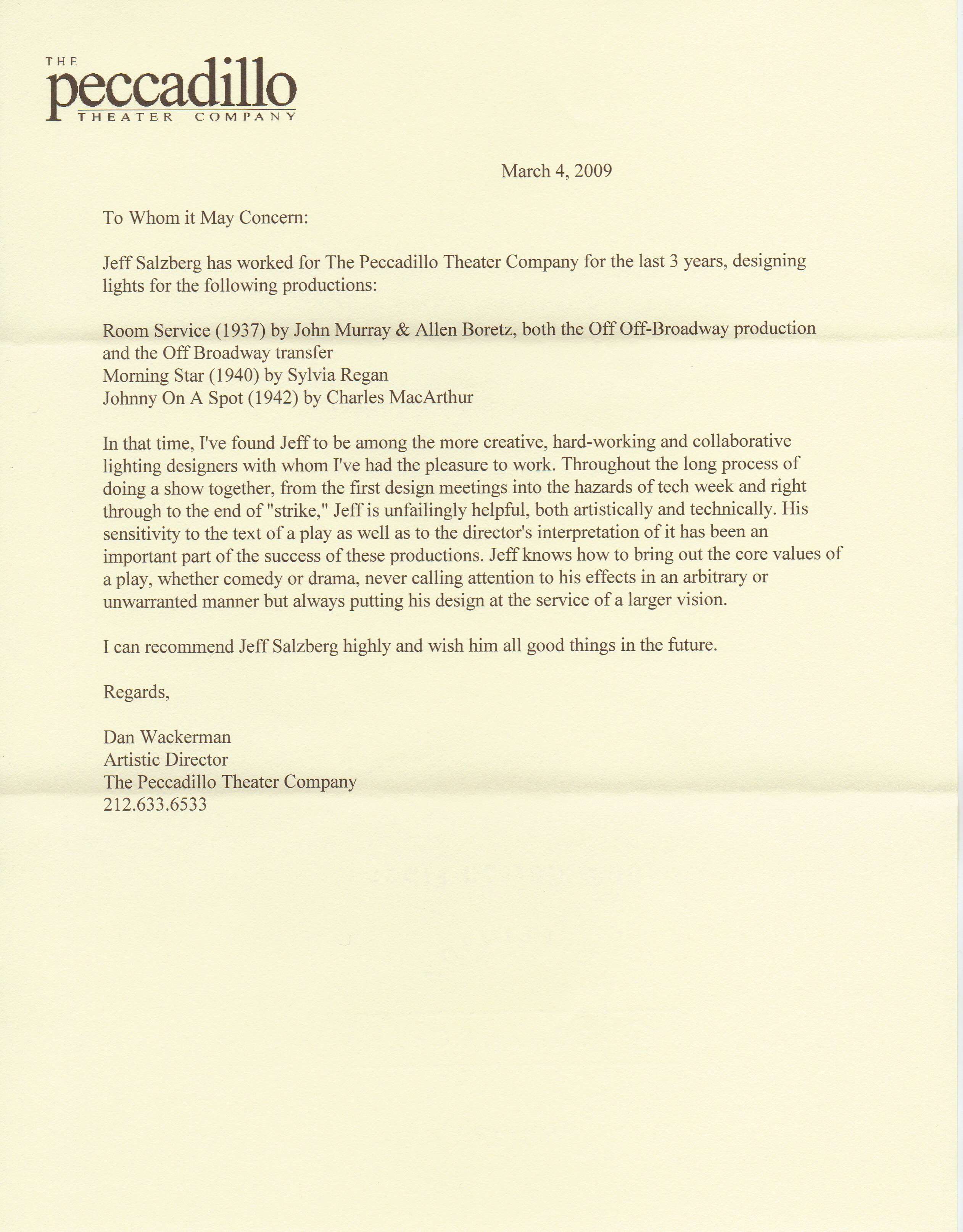 Jeffrey E Salzberg Lighting Designer For Dance And Theatre