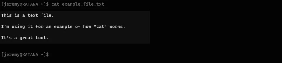 What is the cat command in linux?