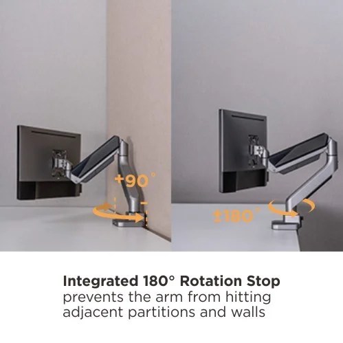 Single Monitor Arm Fully Adjustable with 3-Section Extended Design for  Office