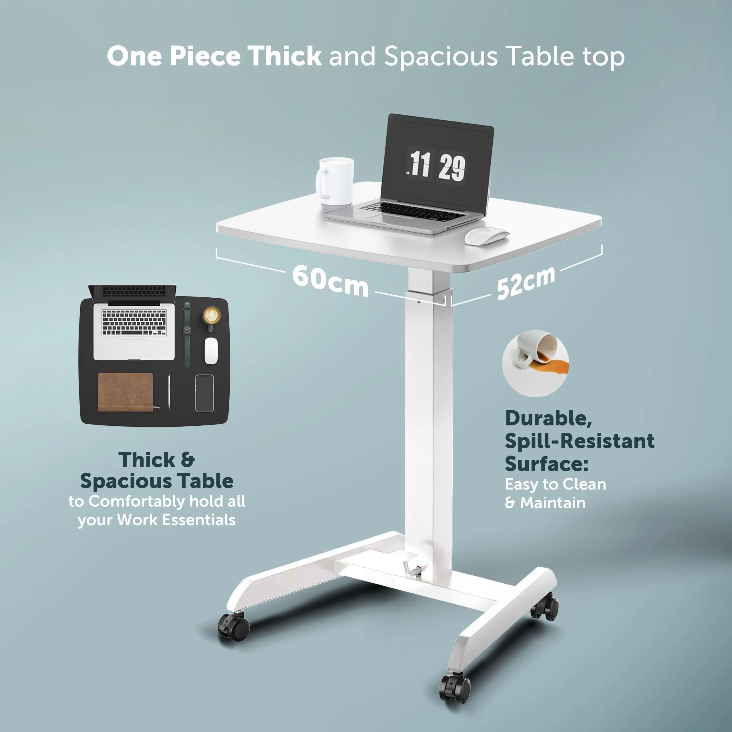 mobile height adjustable workstation