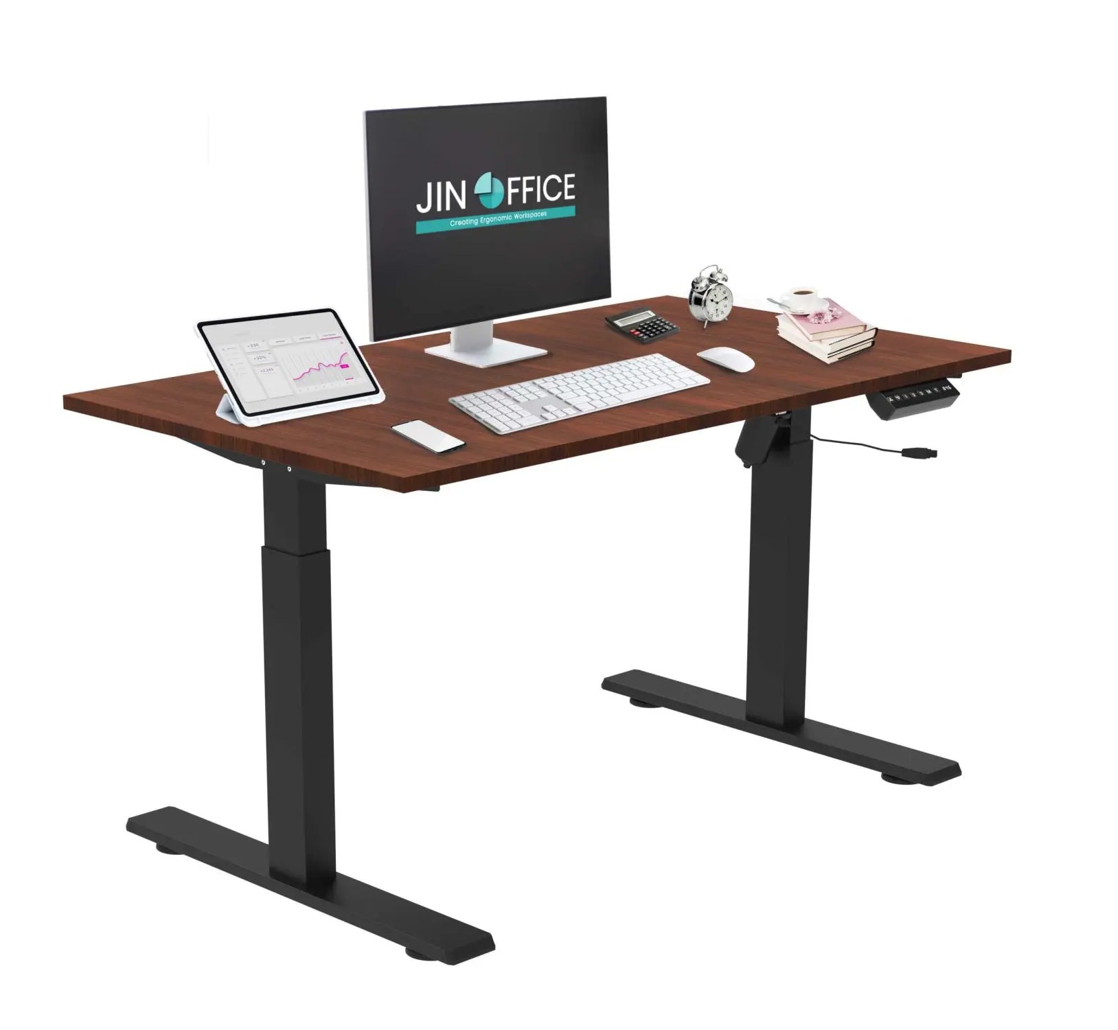 Single motor height adjustable desk