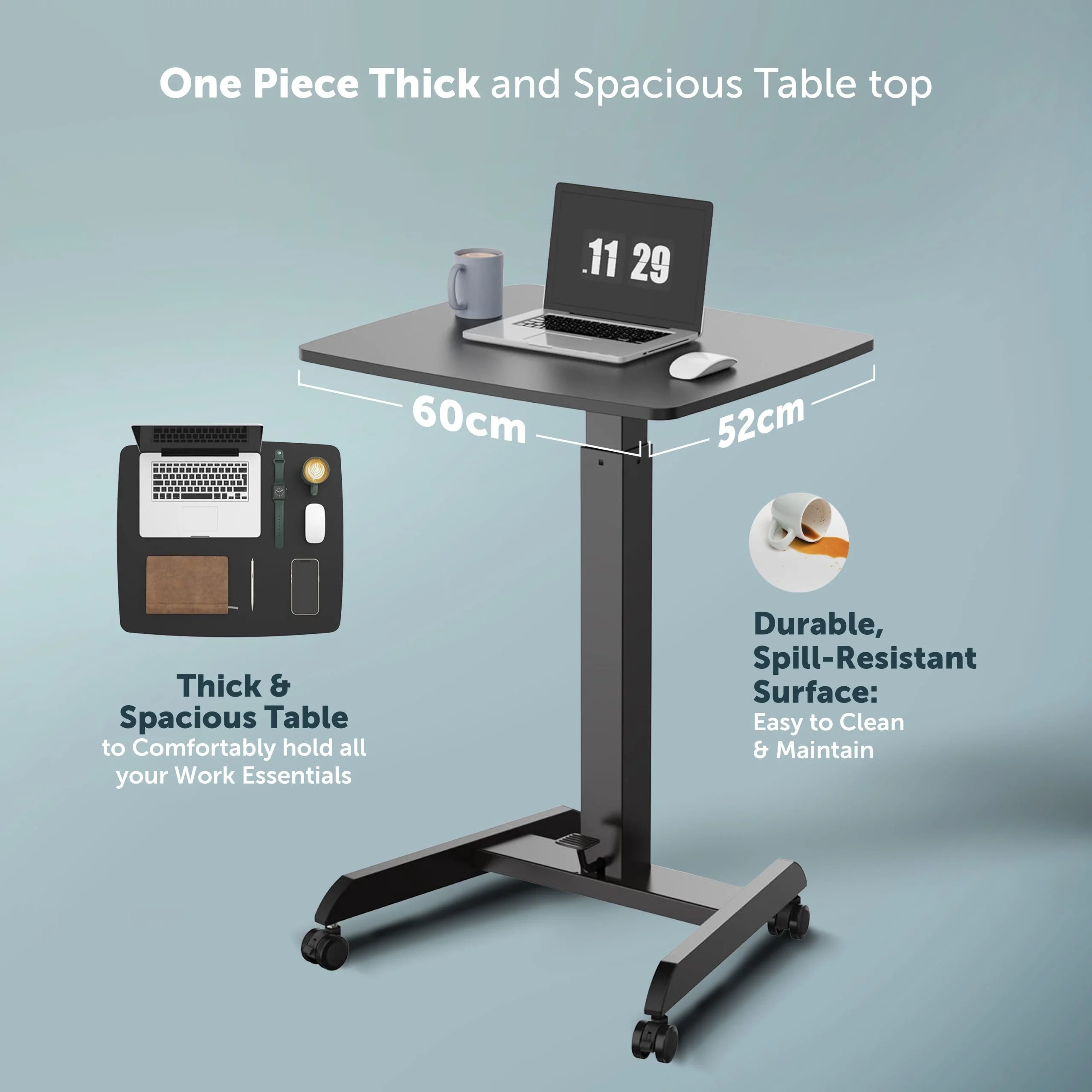mobile height adjustable workstation