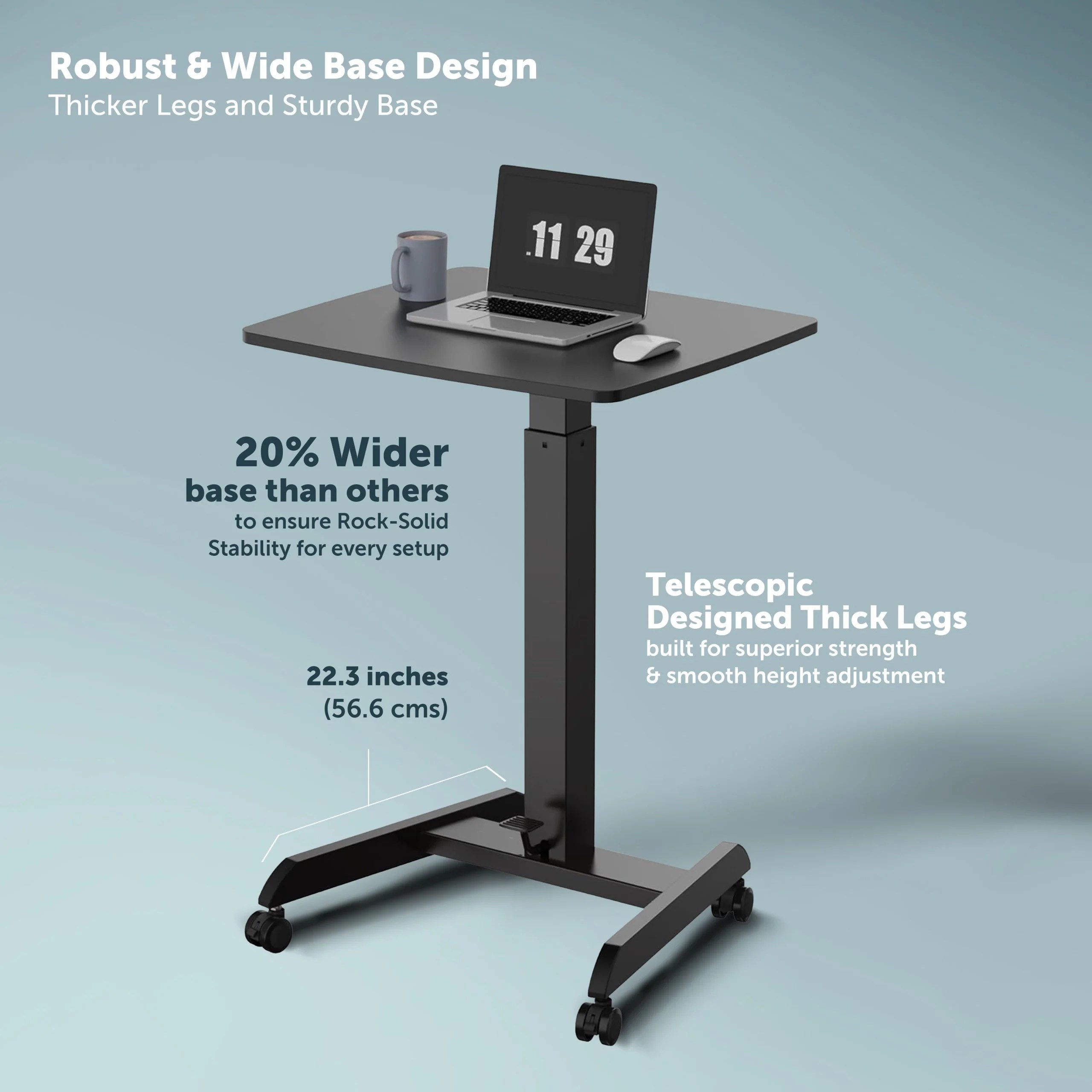 mobile height adjustable workstation