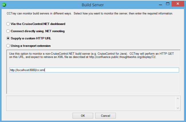 CCTray Build Server custom HTTP URL