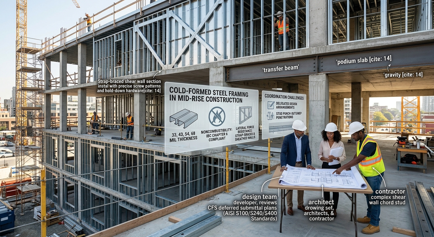 Cold-Formed Steel Framing in Mid-Rise Construction