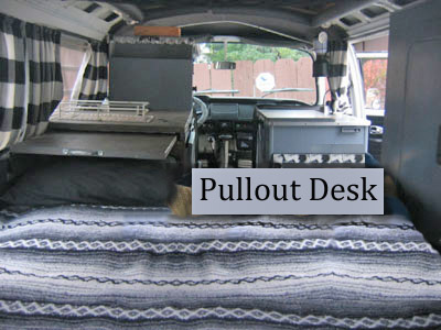 1969 VW Bus Pullout Desk | Inspiration for restoring and living in a VW bus.