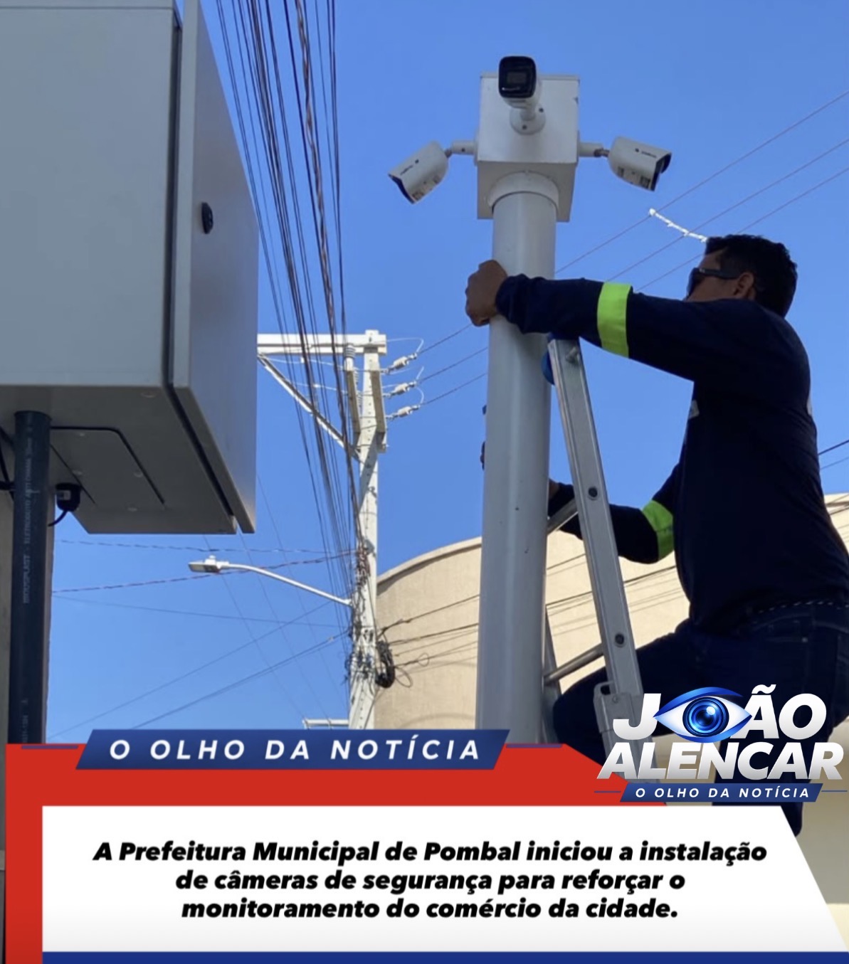 A Prefeitura Municipal de Pombal iniciou a instalação de câmeras de segurança para reforçar o monitoramento do comércio da cidade.