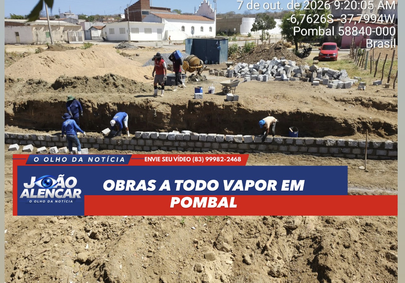 OBRAS A TODO VAPOR EM POMBAL