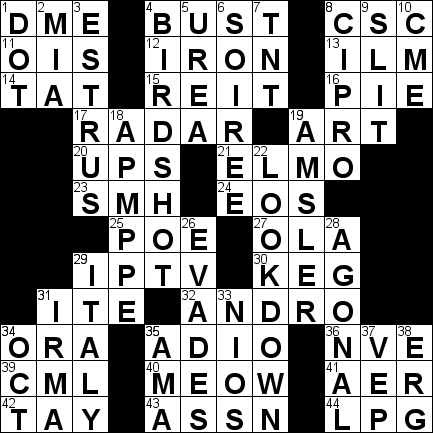 Ophthalmic crossword