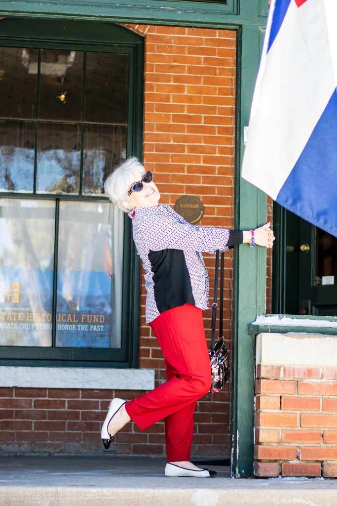 Styling black and white for spring for women over 70