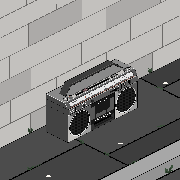 pixel art boombox animation