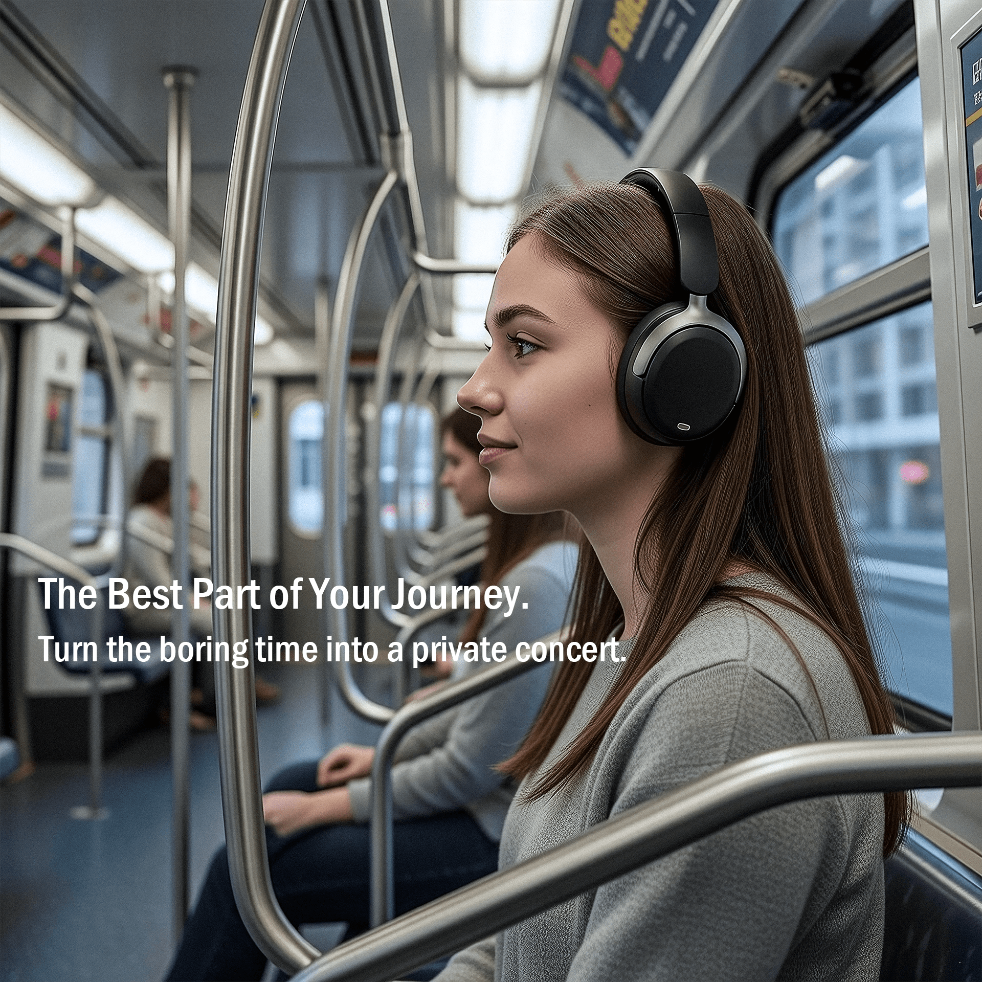 JUNYE JY-BN638 black Stylish Hybrid ANC Over-ear Headphones from oem factory