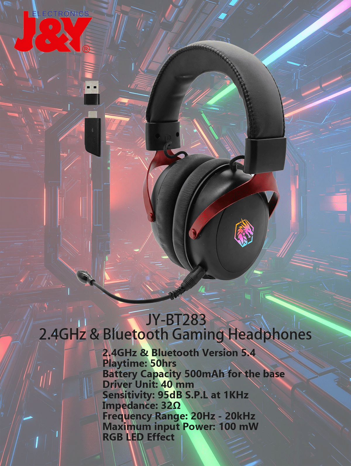 JUNYE JY-BT283 Superior Hot-Sale Wireless Gaming Headset from oem factory