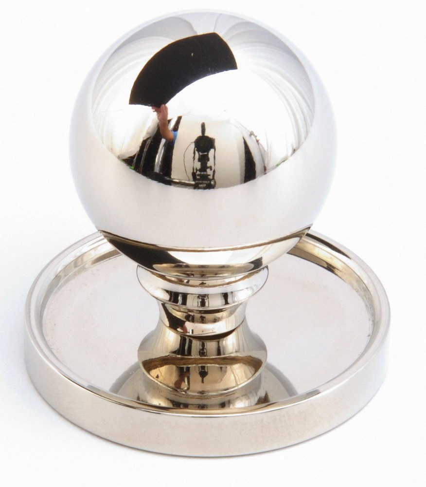 Late 20th century, labeled, mahogany, two part form, upper display cabinet having georgian manor house hinged . Schaub and Company shop: 966-PN | Cabinet Knobs | Polished