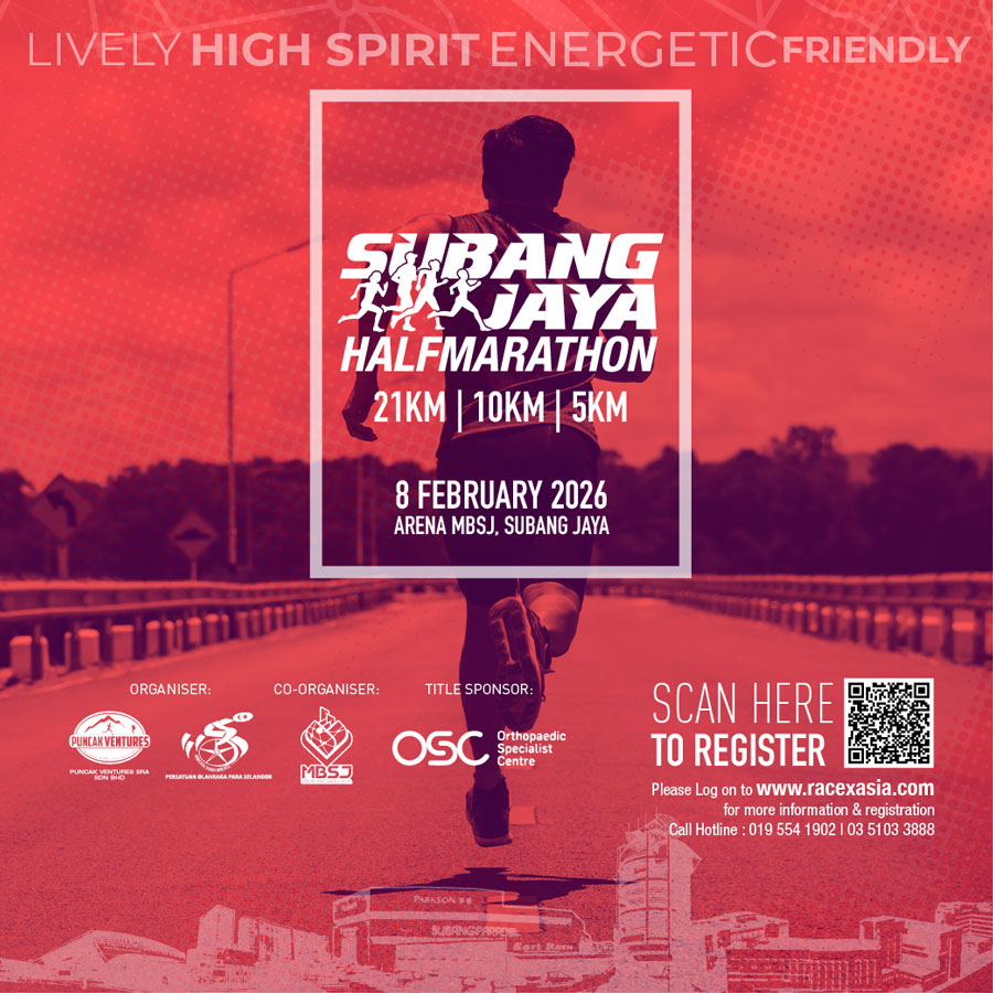 Subang Jaya Half Marathon 2026 JustRunLah SJHM2026 Poster 