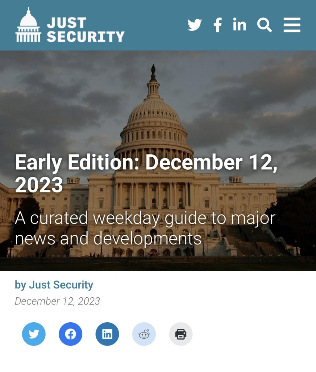 Early Edition: December 12, 2023 - Vimarsana News