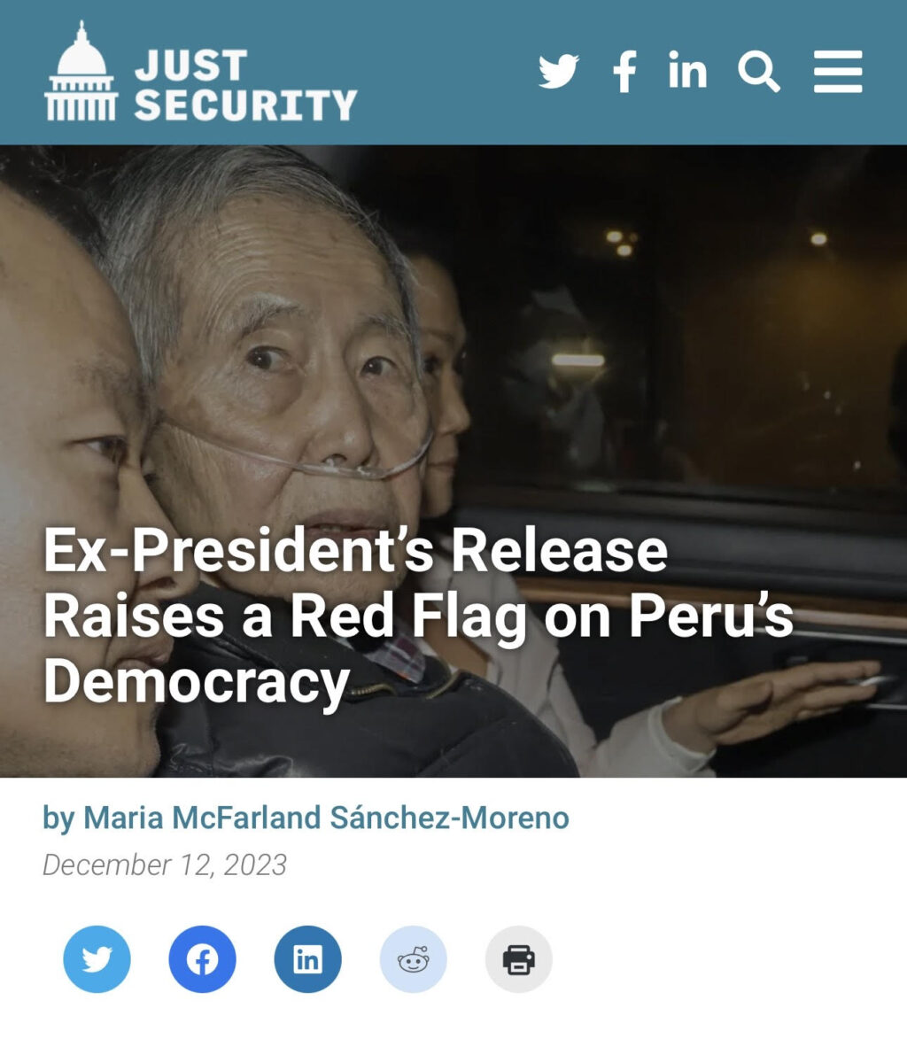 Ex-President's Release Raises a Red Flag on Peru's Democracy - Vimarsana News