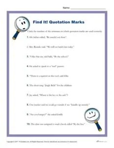using quotation marks worksheets punctuation activities