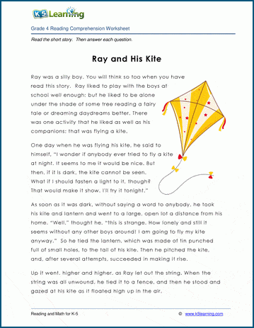 Your answers and ideas down on your kite engineering guide sheet. Ray And His Kite Grade 4 Children S Fable K5 Learning