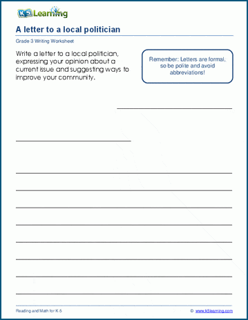 Letter writing worksheets