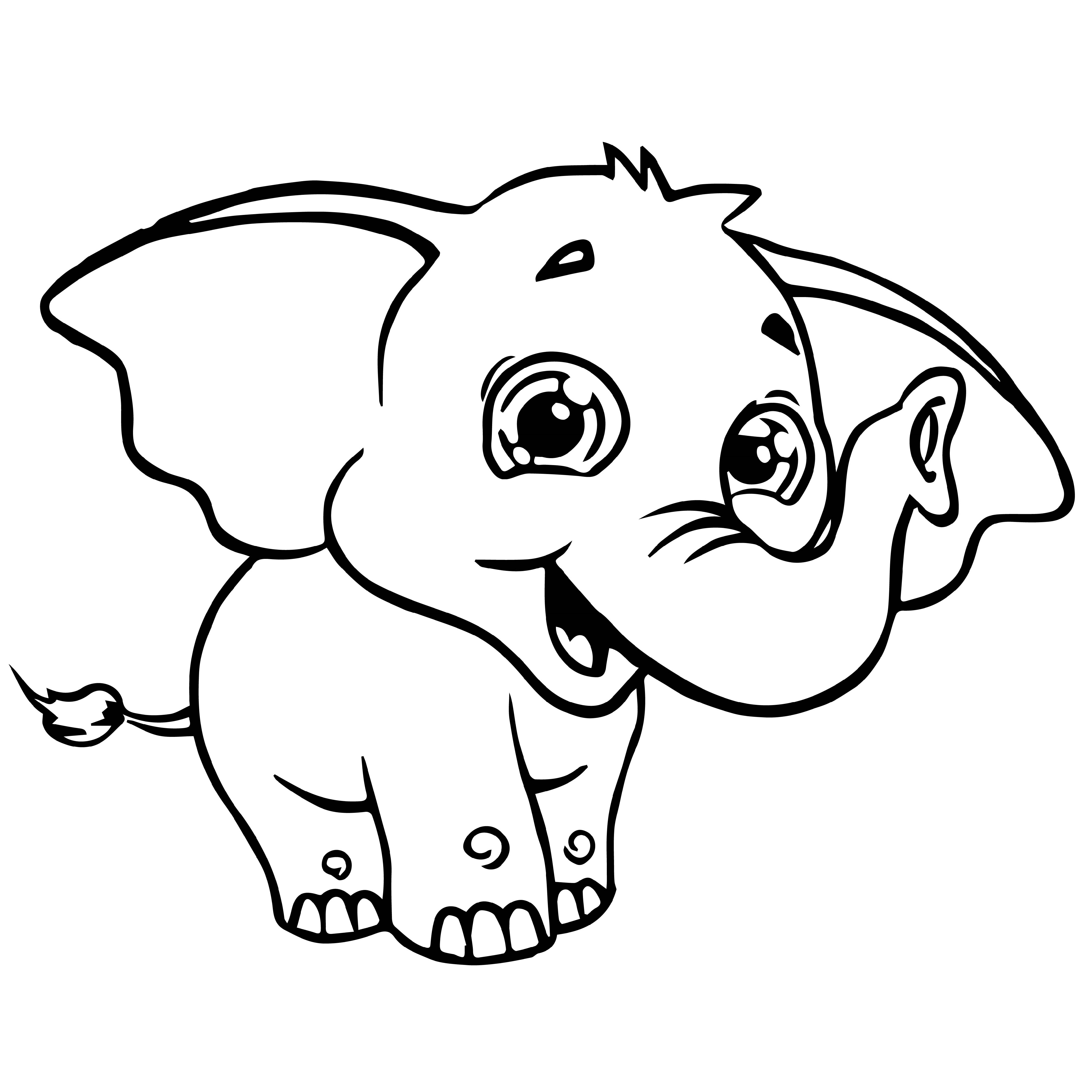 Baby elephant coloring pages