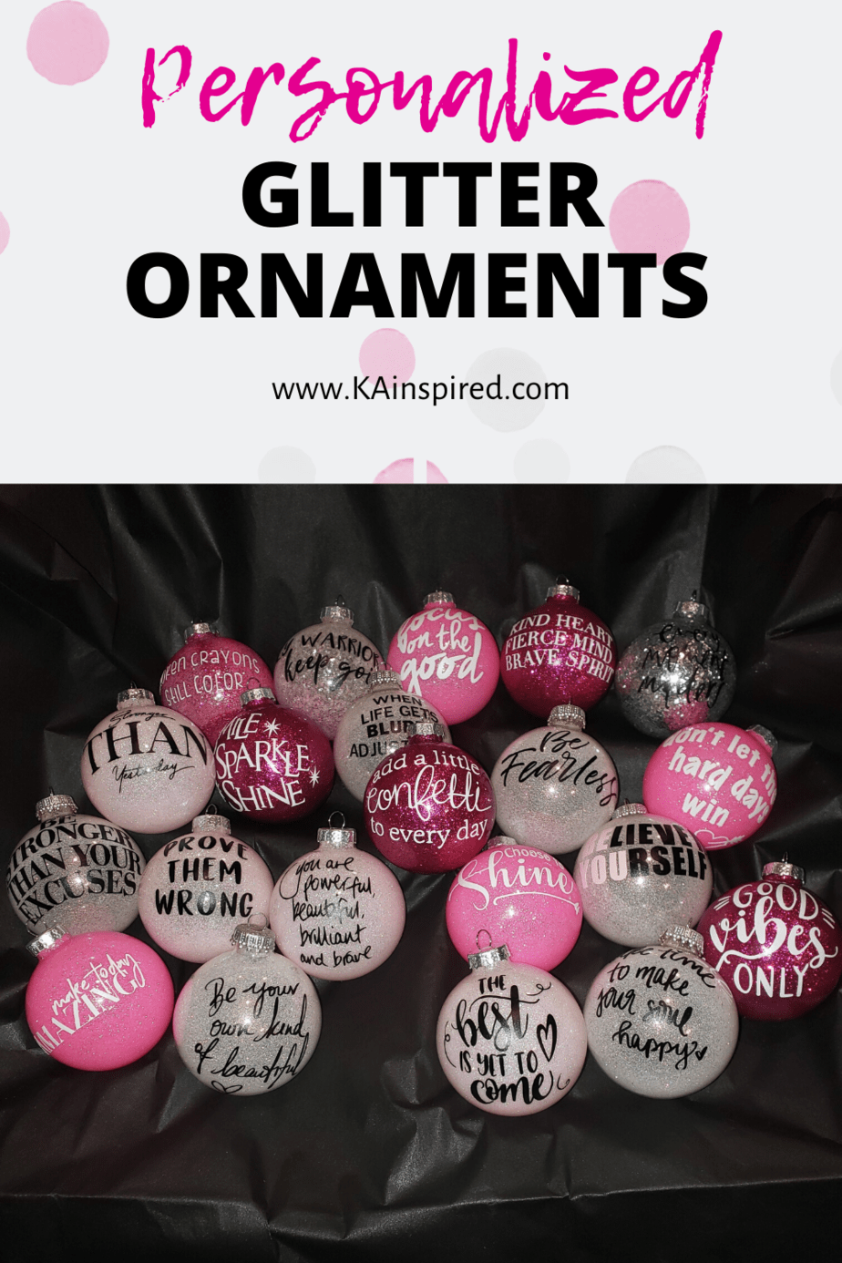 Personalized Glitter Ornaments - women empowerment 