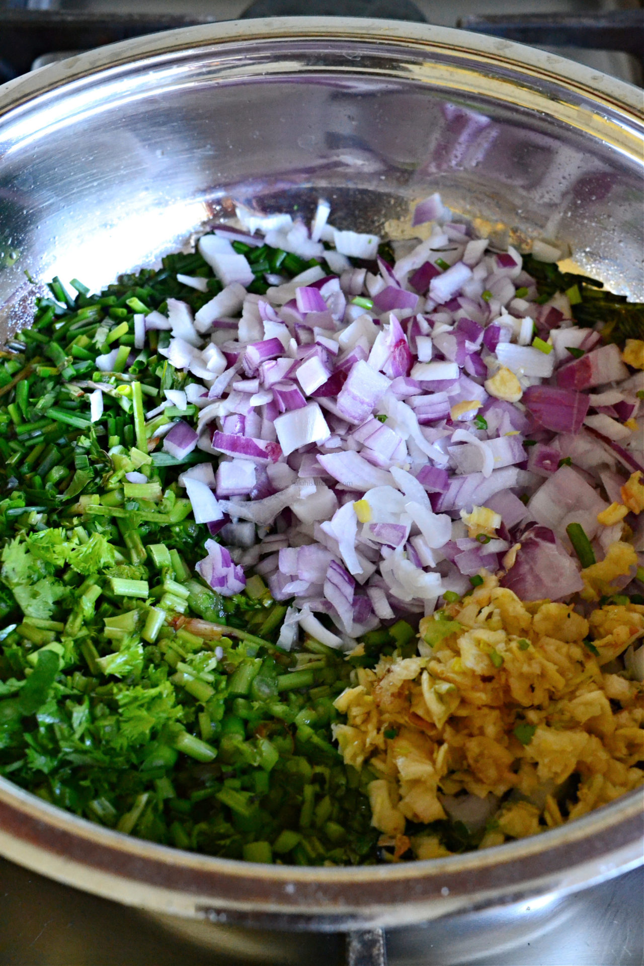 Once hot, add the ground beef.
