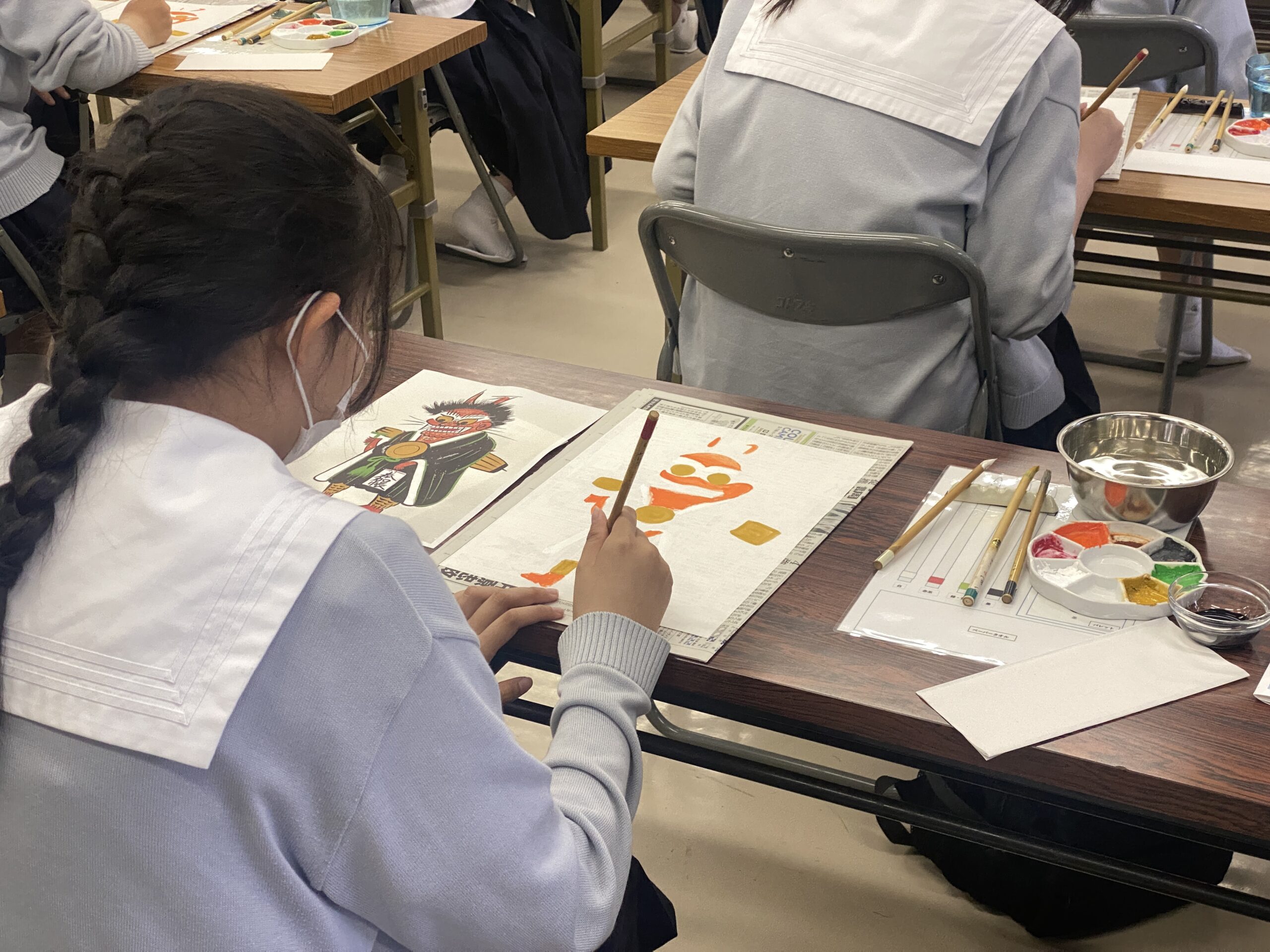 「大津絵」体験の様子