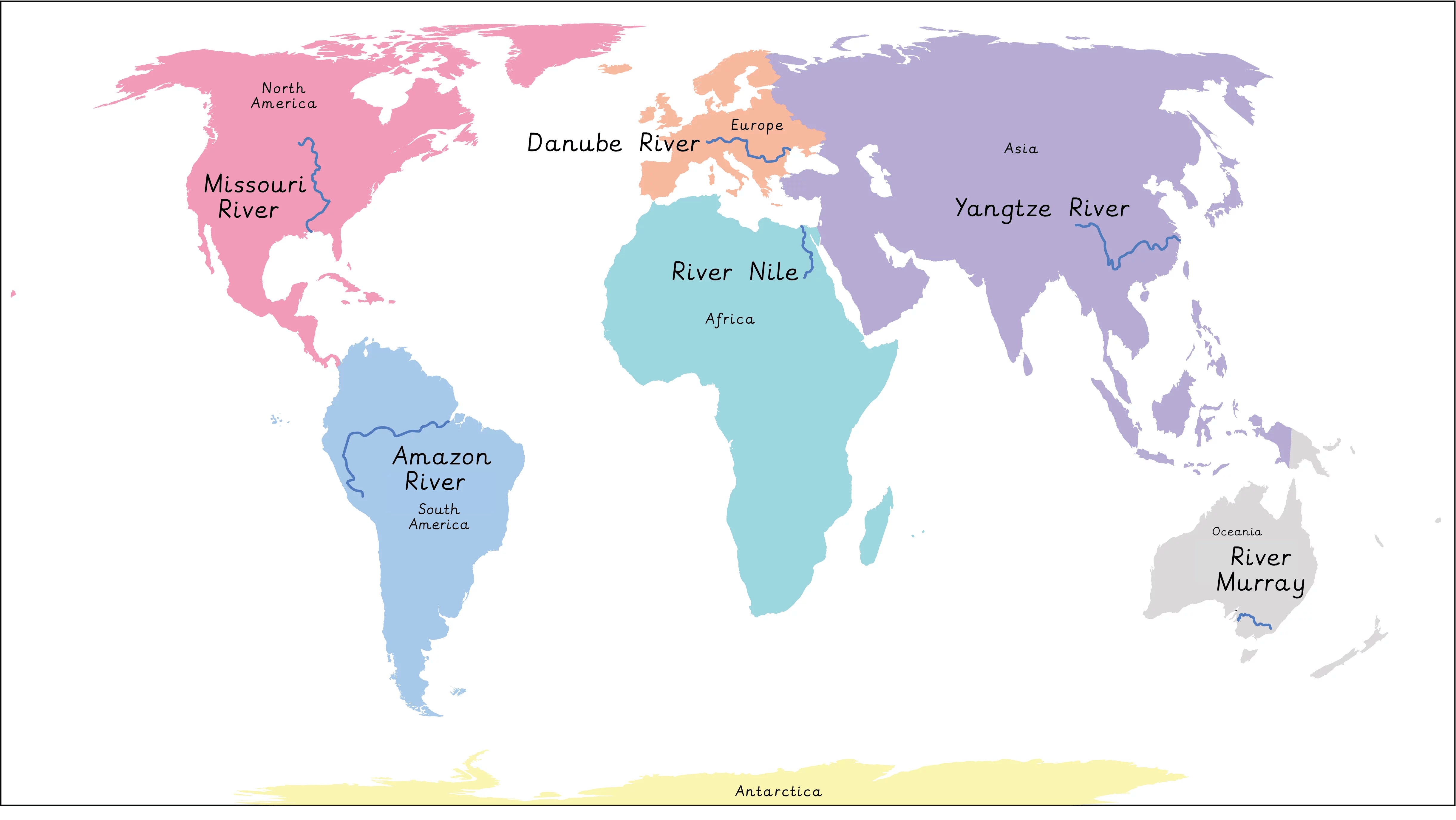 Lesson 3 Where Can We Find Rivers World Map With Rivers Image 