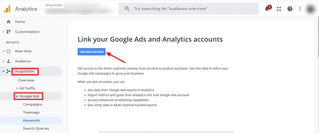 Select the email you want to register under. How To Track Google Ads In Google Analytics Karooya