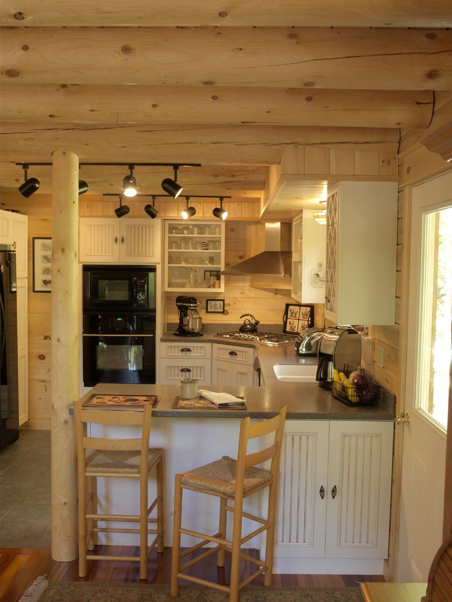17 amazing log cabin kitchen design to inspire your home's look · 1. Kitchen Cabinets In Log Homes Katahdin Cedar Log Homes