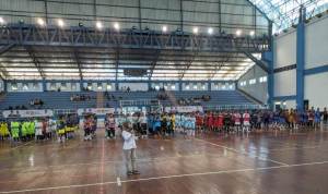 Turnamen Futsal Gerindra Cup di GOR Rudy Resnawan, Senin (20/2/2023). (Foto: Katajari.com)