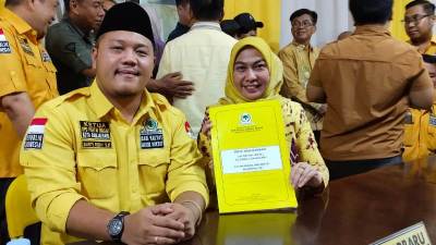 Sah! Lisa Halaby dan Wartono Resmi Didukung Partai Golkar Maju Pilkada Kota Banjarbaru