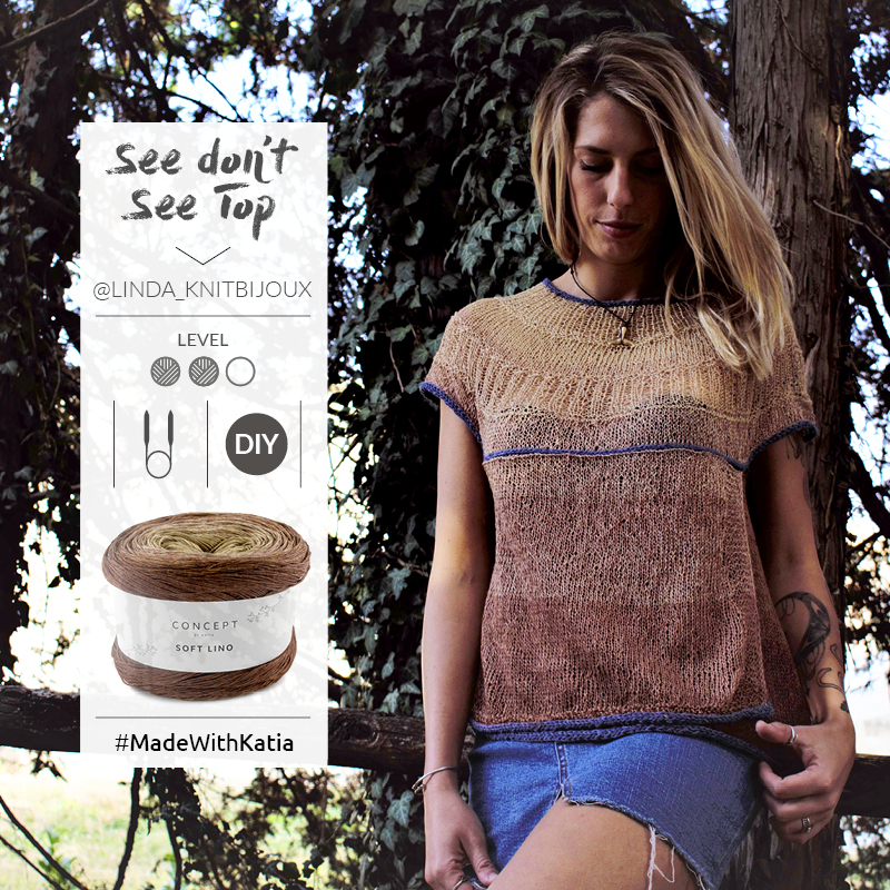 Top-down seamless tee pattern for circular needles by Linda