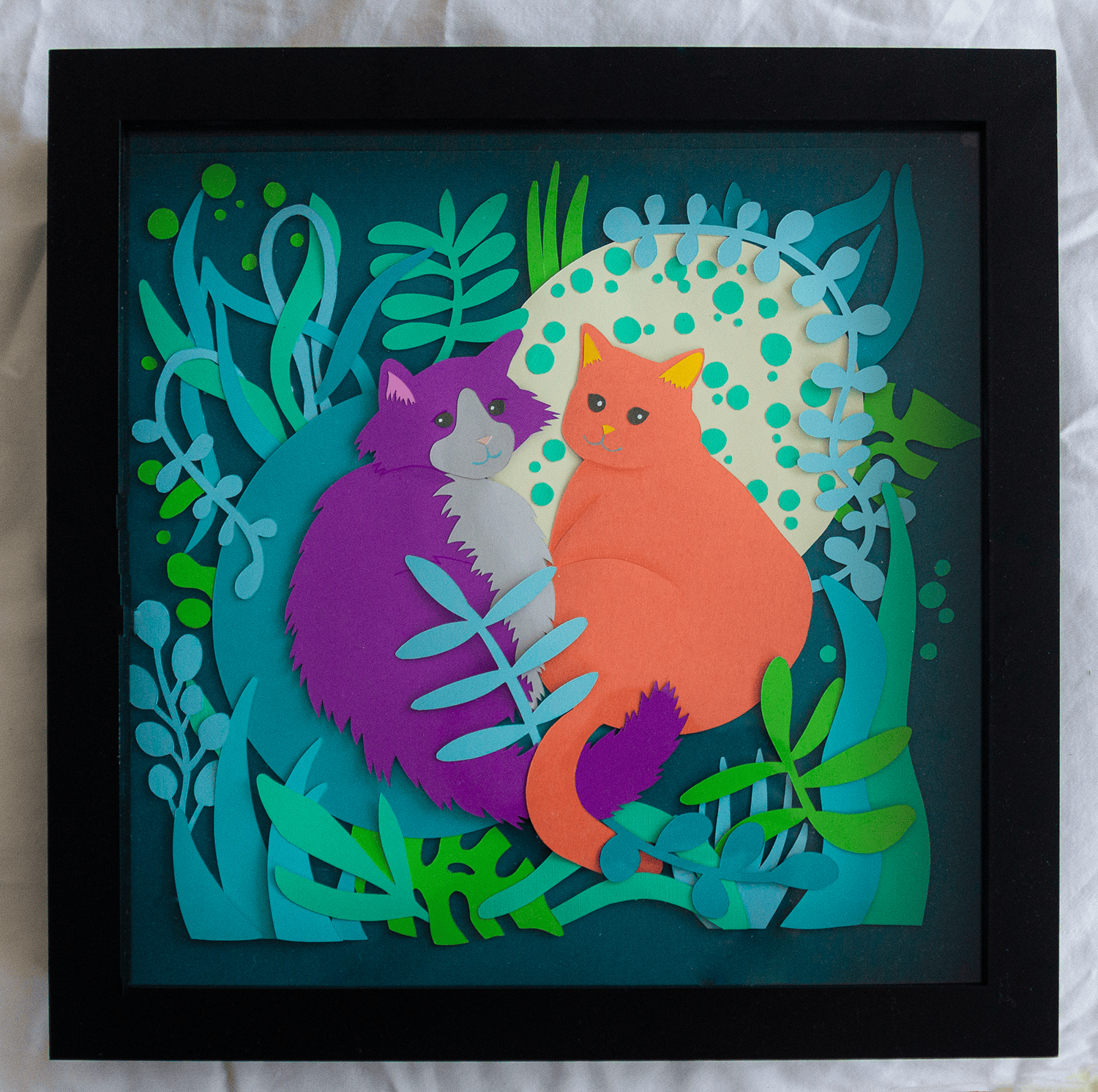 paper illustration of cats