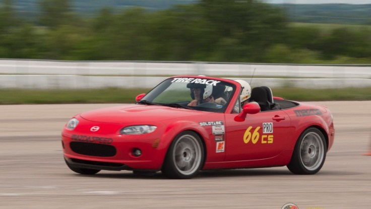 Rodney Giebel of the Kansas City Region SCCA hustling his Mazda Miata around the Solo Pad at Heartland Park Topeka.