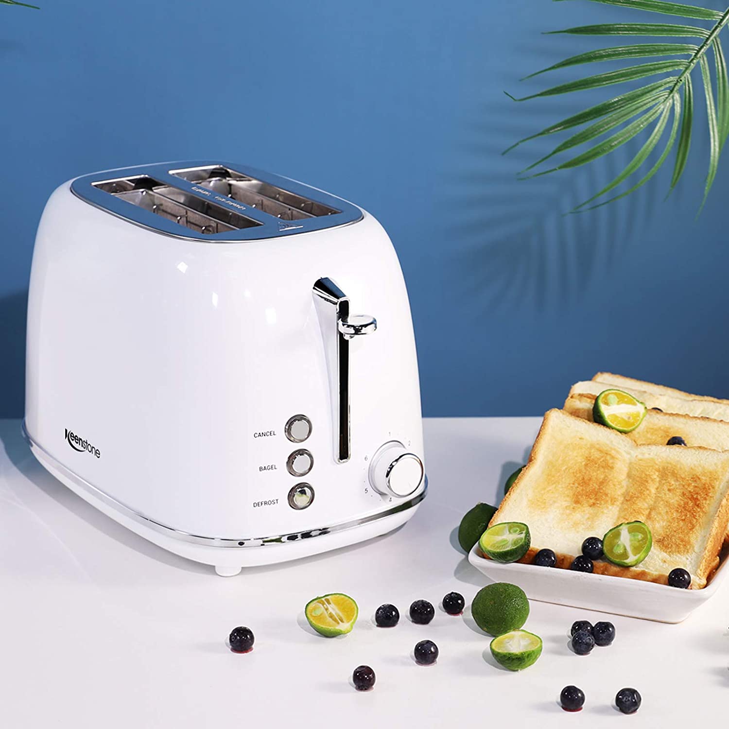 Keenstone Retro 2 Slice Toaster Stainless Steel Toaster with Bagel Cancel Defrost Fuction and Extra Wide Slots Toasters 6 Shade