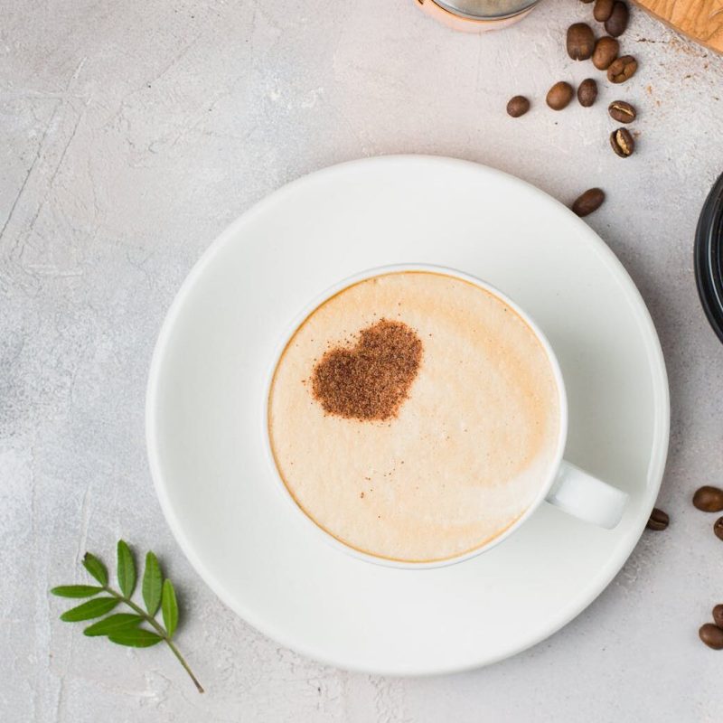 round white ceramic saucer and coffee cup