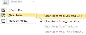 Excel: how to clear conditional formatting rules