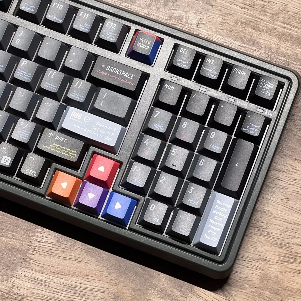 Computer Programmer Keycaps Set Coding Black Keysium