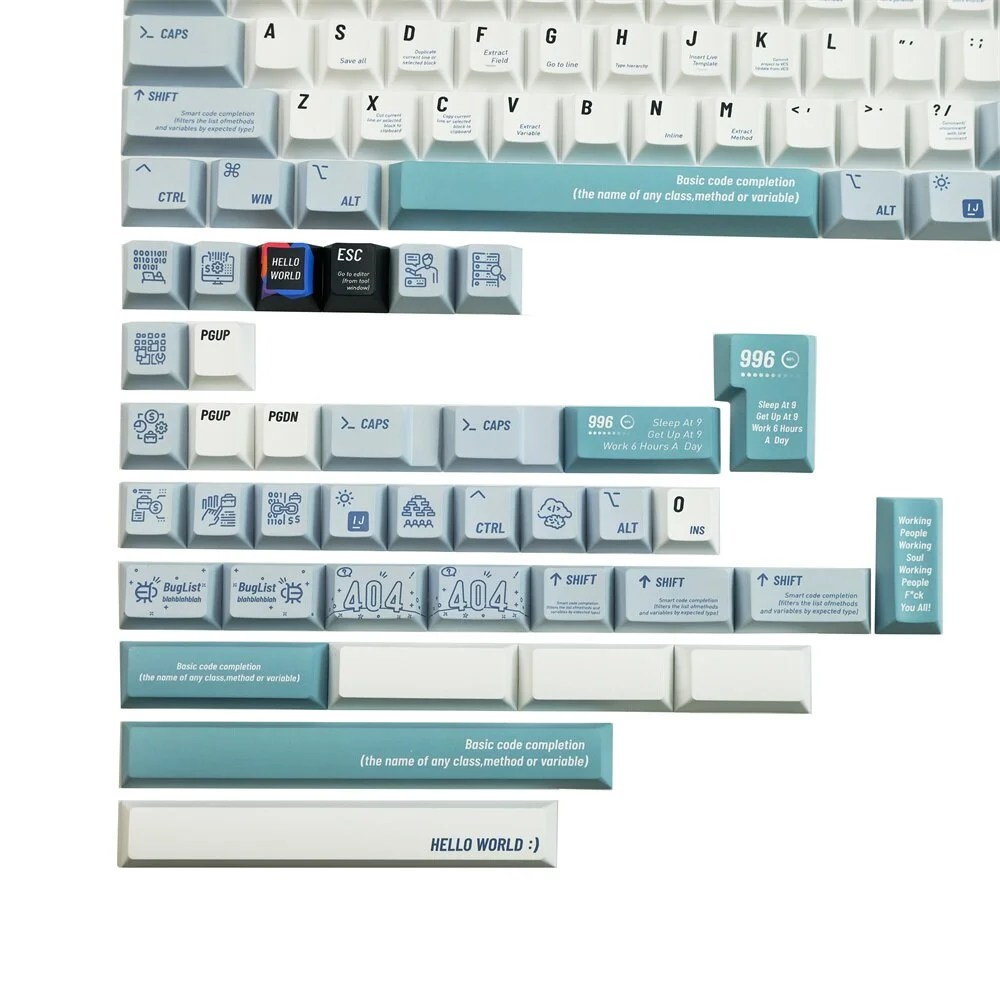 Programmer Coding Keycaps Set Computer White (10) Programmer Coding Computer White Keycaps Set