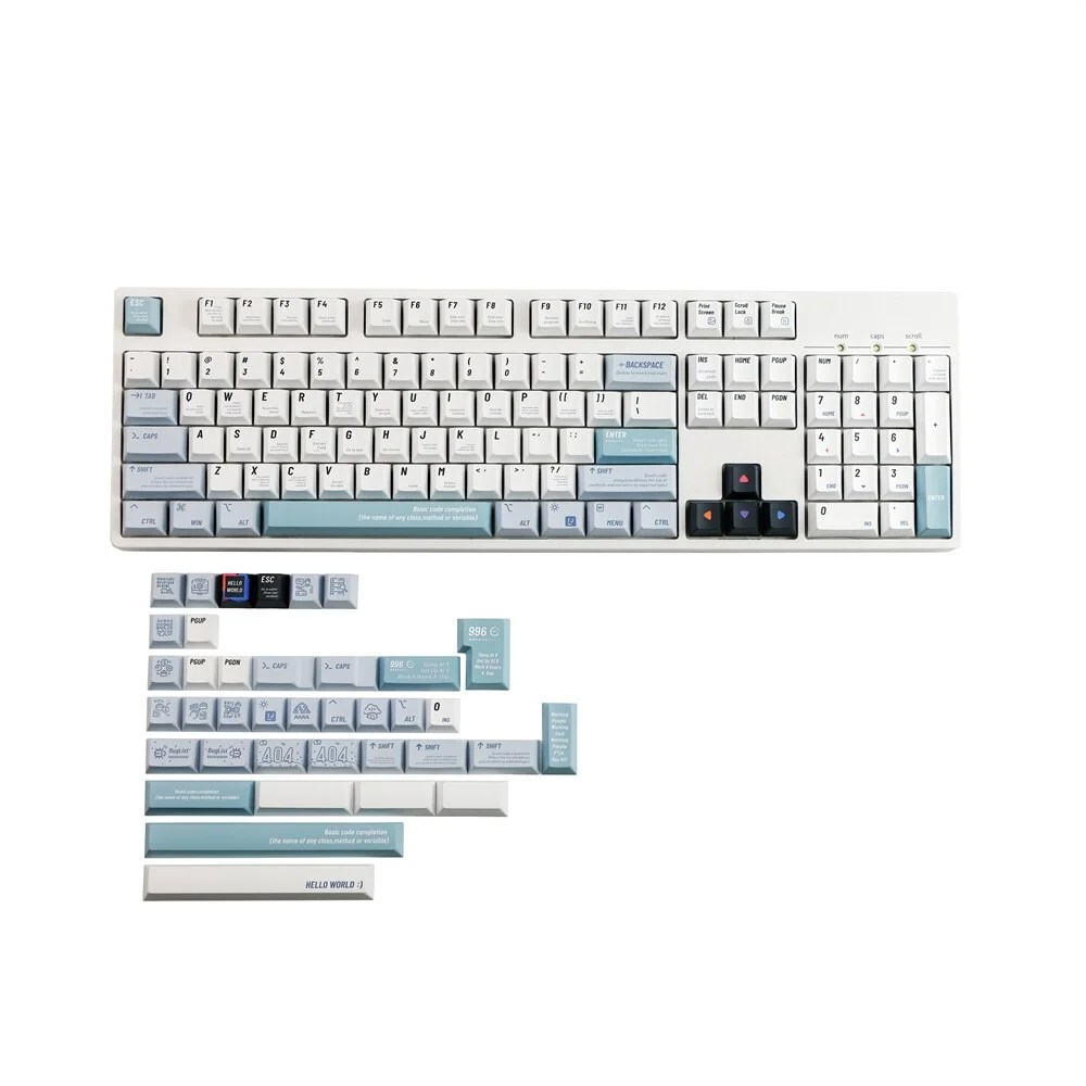 Programmer Coding Keycaps Set Computer White (11) Unique Programmer Coding Inspired Computer White Keycaps Set