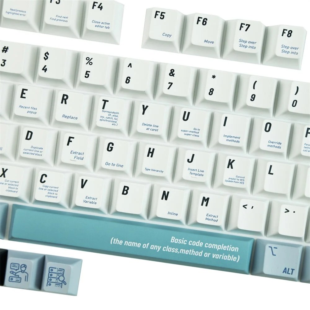 Programmer Coding Keycaps Set Computer White (8) Computer White Keycaps Featuring Programmer Coding Design